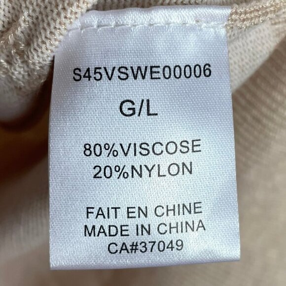 NWT San Fransisco Beige Crew Neck Sweater Top Tee Short Sleeve Women's Large - Picture 7 of 12